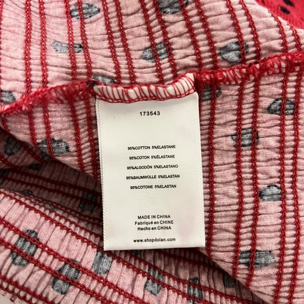 NEW ANTHROPOLOGIE DOLAN BLOUSE XL POLKA DOT SMOCK TOP RED BLACK PUFF SLEEVE NWOT - Picture 5 of 10